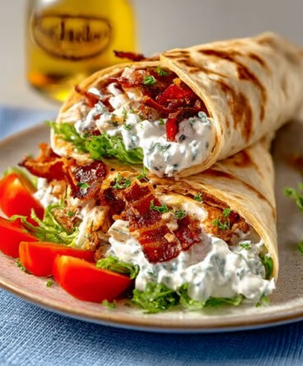 Crispy Beef Bacon Chicken Ranch Wraps Simple & Delicious image 2