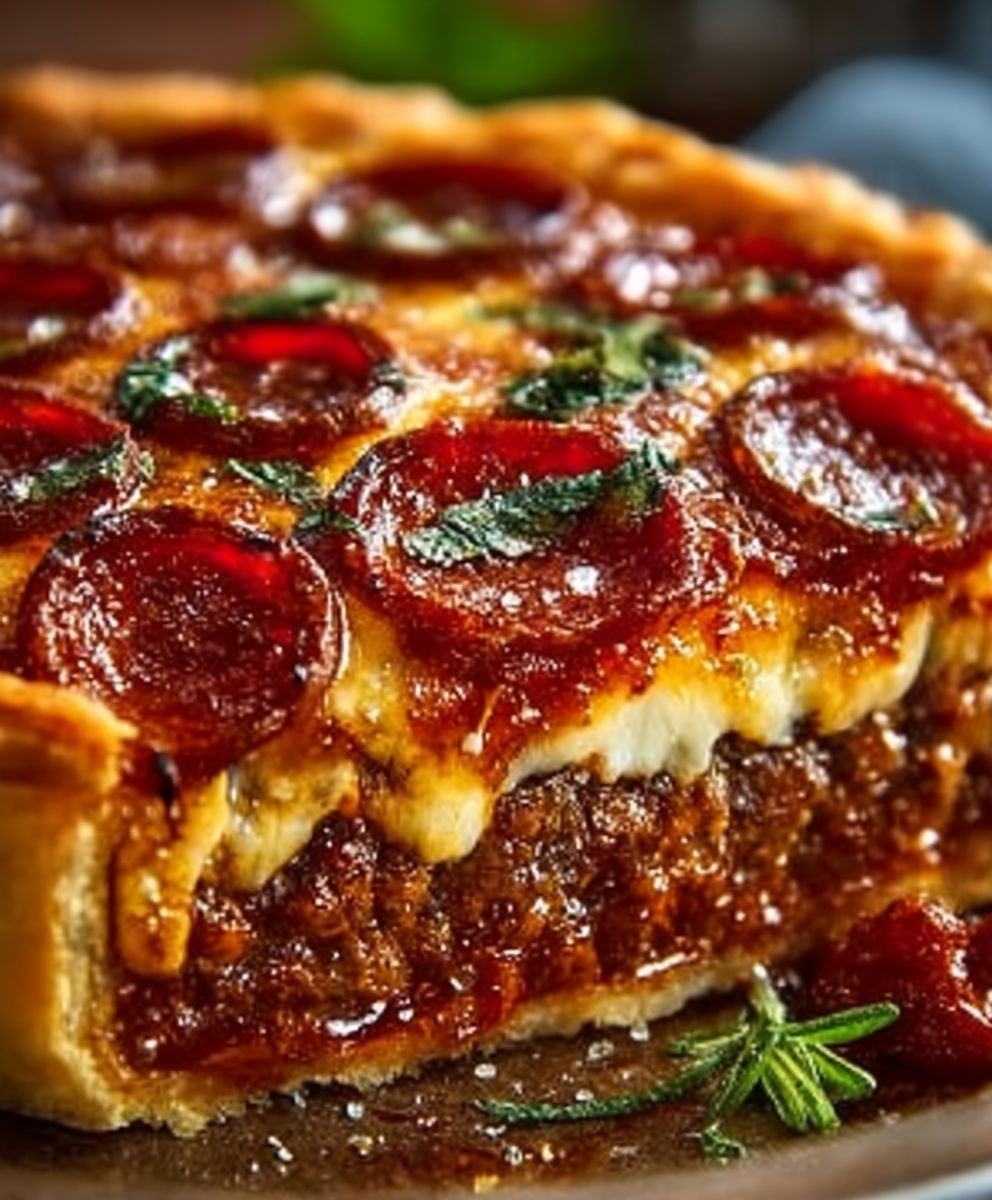 Hamburger Sausage & Turkey Pepperoni Pie image 2