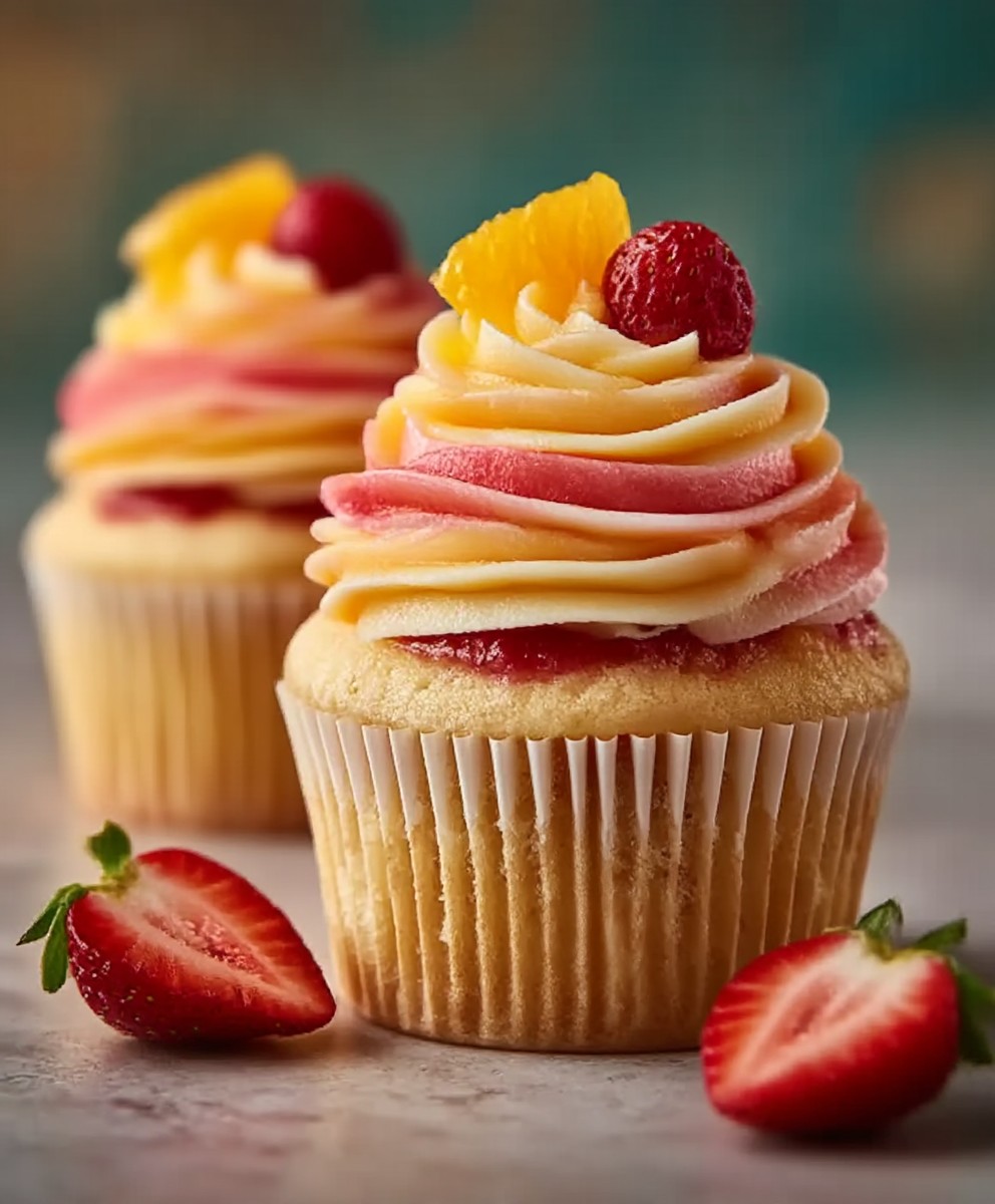 Mango Strawberry Sunset Cupcakes image 2